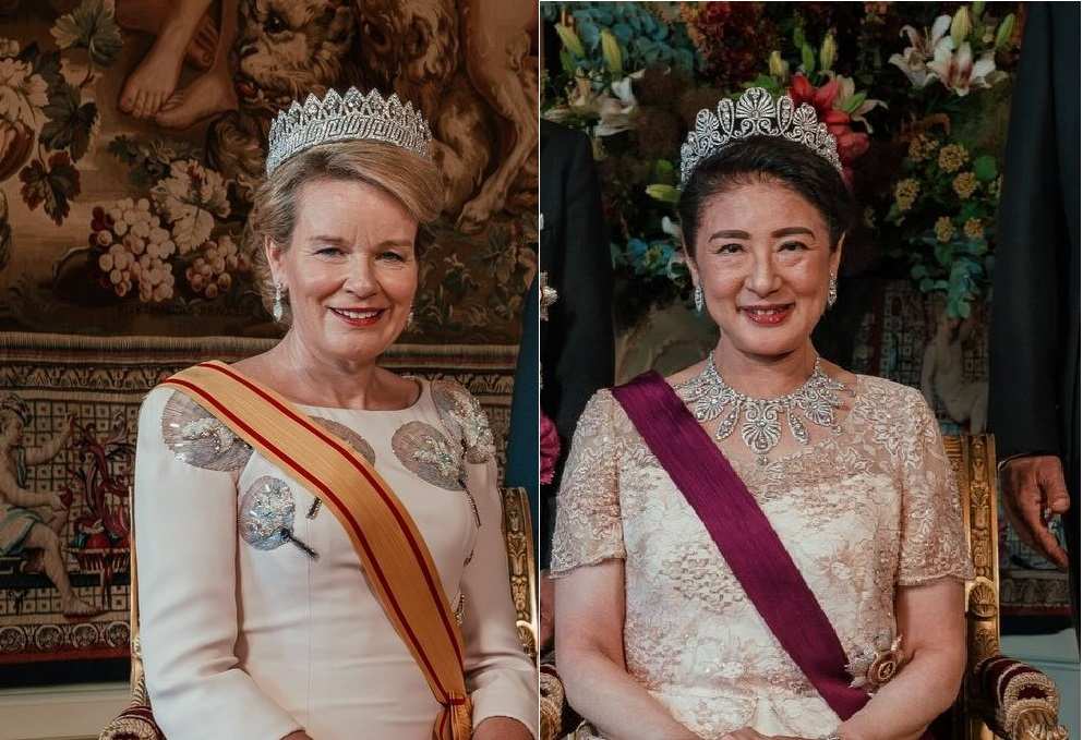 Кралица Матилде и императрица Масако в близък план.