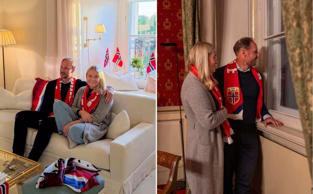 Принц Хокон и Мете-Марит в двореца в Осло.